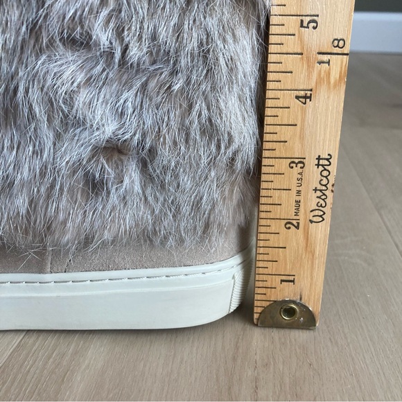 Tory Burch Anjelica Fur Suede Leather Boots Tan Taupe Gray size 7 - Picture 11 of 12